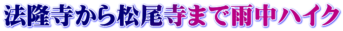 法隆寺から松尾寺まで雨中ハイク