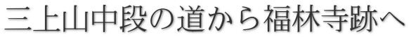 三上山中段の道から福林寺跡へ